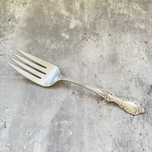 Vtg WM Rogers Mfg Co Grand Elegance Silver Extra Plate Large Serving Fork c1959